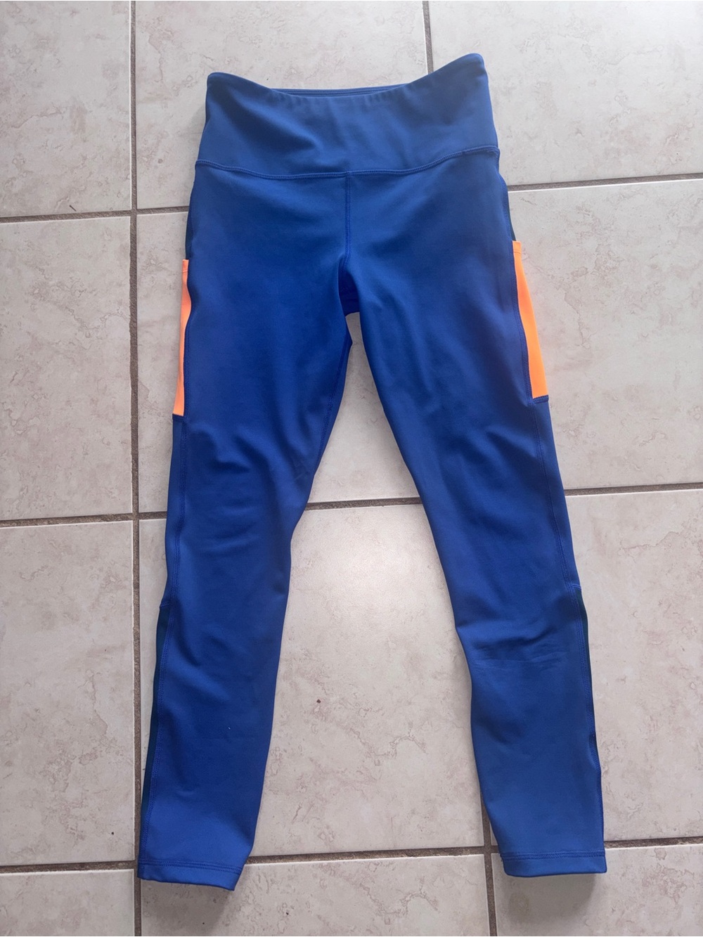 ZYIA Active Neon Orange Curve Pocket Light n Tight Hi-Rise 7/8 Leggings Size 4